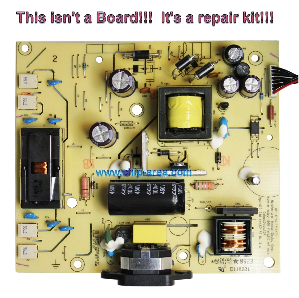 Repair Kit Capacitors For LCD Monitor DELL E2209Wf For Power Supply QPI-A034 - Image 1 of 1