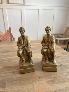 Vintage 1964 Abraham Lincoln Bookends Universal Statuary Corp 780 FREE SHIPPING - Picture 1 of 14