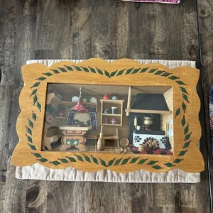 Vintage Kitchen 3D Diorama Shadow Box Wall Hanging W/ Glass Front - Picture 1 of 4