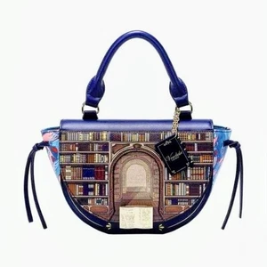 VENDULA LONDON ~ The Old Library Top Handle Bag in Navy So Many Books Purse NWT - Picture 1 of 24