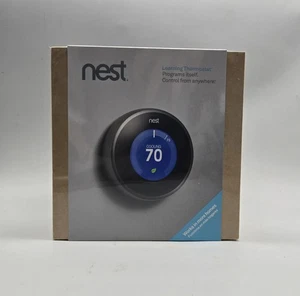 Nest Thermostat 2nd Generation T200577 Learning Home Air Steel Factory Sealed - Picture 1 of 5