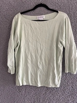 Suéter Saks Fifth Avenue Para Hombre Talla XL 100% Cachemira Cuello Redondo Verde Foto 1 de 4