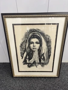 Vladimir Dashevsky BLESSINGS Signed Lithograph, Woman Praying Framed Art 166/200 - Picture 1 of 2