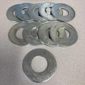 USS Flat Washers- Zinc Silver Plated- 1 1/2"- New /No Box- Lot of 10 - Picture 1 of 2