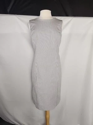 Vestido Vaina Jones New York Pin Rayas Talla 10 Forrado Sin Mangas Minimalista Carrera Foto 1 de 4
