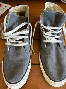 Converse grau Wildleder Leder High Top schwarz LOGO Herren US 11 Chuck Taylor Unisex - Bild 1 von 12