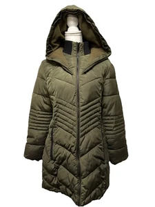 DIESEL Jacket Womens Army Green Parka HOODED Puffer Long Coat 16 Youth M Adult - Picture 1 of 8