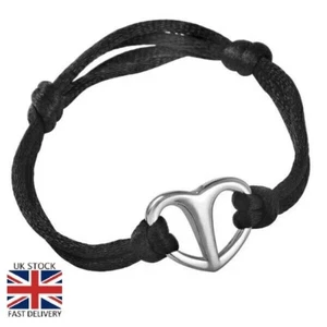 Silk Cord Heart Bracelet Keepsake Cremation Urn Ashes Funeral Memory Jewellery - Picture 1 of 5
