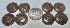 Light Brown Swirl Buttons 4 Hole Buffalo Horn Buttons, Aprox. 6 Gross, Italy NOS - Picture 1 of 4