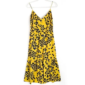 Asos Design Curve Leopard Print Midi Slip Dress Womens 8 Spaghetti Strap New NWT - Picture 1 of 7