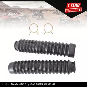 2 PIEZAS para Honda ATC Big Red 250ES 85 86 87 Horquilla Delantera Amortiguador Botas Negro BRBK01 - Imagen 1 de 8