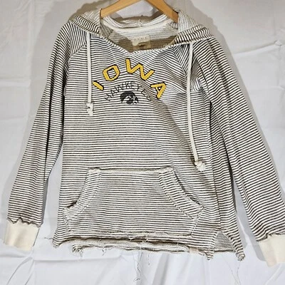 Blue 84 Women's Gray & White Iowa Hawkeyes Striped Pullover Hoodie Size S - Изображение 1 из 4