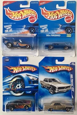 Hot Wheels Lot of 4 Pontiacs-Firebird Funny Car, 80s Firebird, Hot Bird, ‘65 GTO - Image 1 of 4