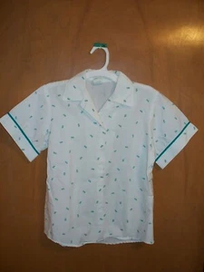 Girl Scouts official Short Sleeved Shirt GS logo lettering button down size 10 - Picture 1 of 5
