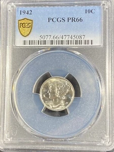 1942 MERCURY DIME PCGS PR66 GOLD SHIELD BRILLIANT PROOF FREE SHIPPING! - Picture 1 of 4