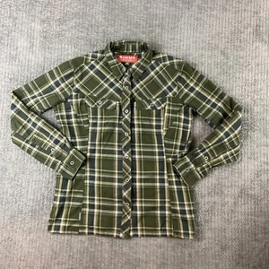 Camisa de franela Simms para hombre pequeña verde azul a cuadros manga larga senderismo al aire libre - Imagen 1 de 12