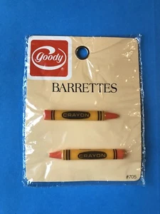 De colección Goody Set de 2 Barrettes Lápices Naranja Accesorios para el Cabello Nuevo 1983 EE. UU. - Imagen 1 de 3