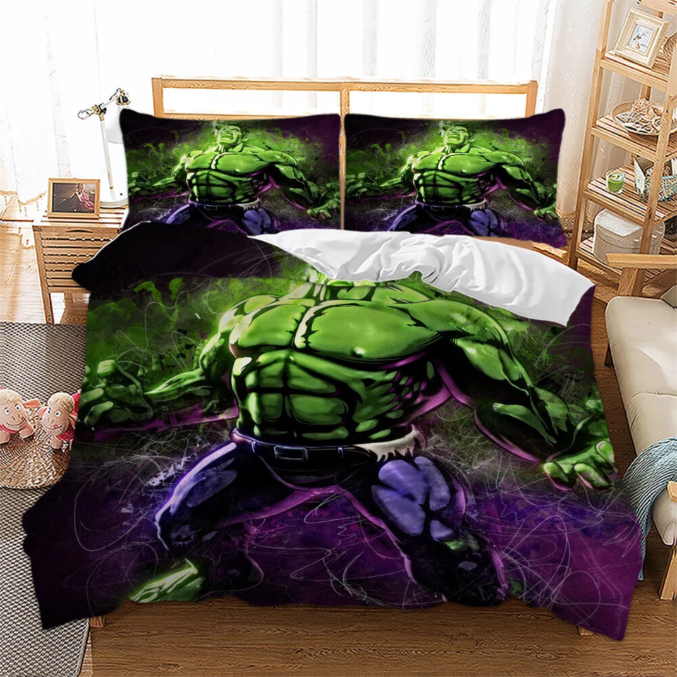 WONGS BEDDING Superhero Hulk Duvet Cover Set Bedding Set Single Double King Size Pillow Shams
