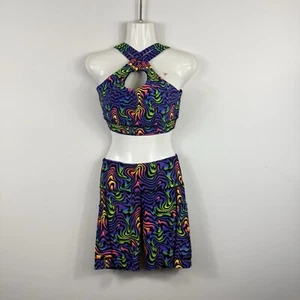 Tikiboo women's activewear set crop & shorts set gym Size M top & S shorts - Picture 1 of 9
