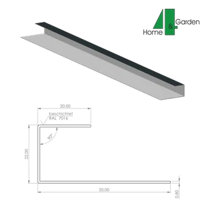 Abschlussprofil für Trapezblech/Dachblech | First U-Profil Anthrazit Gartenhaus - Bild 1 von 3