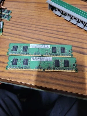 Lot 2 Samsung 512MB DDR2-667 M378T6464QZ3-CE6 UDIMM PC2-5300 NON-ECC RAM 1GB 85 - Image 1 of 3