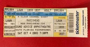 Radiohead Concert Ticket Oct 4, 2003 Sound Advice Amphitheater Florida - Picture 1 of 1