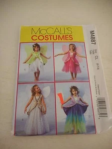 McCalls M4887 Halloween Costume Sewing pattern Sz 6-7-8 uncut fairy with wings - Afbeelding 1 van 3