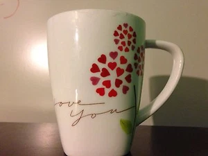 STARBUCKS COFFEE PINK RED FLOWER HEART I LOVE YOU SWEETHEART VALENTINE MUG CUP - Picture 1 of 5