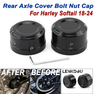 Rear Axle Cover Bolt Nut Caps For Harley Softail 2018-2024 Breakout Fat Boy Bob - Picture 1 of 7