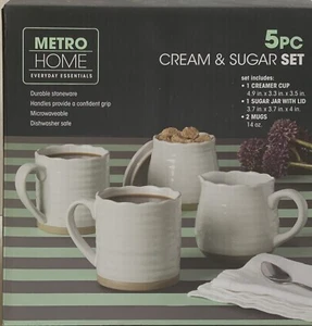 Metro Home Everyday Essentials 5 pcs Cream & Sugar Set NEW - Picture 1 of 6