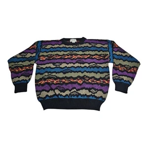 Vintage Expressions Worldwide Strick Pullover Herren XL Abstrakt Acryl 90s Cosby - Bild 1 von 6