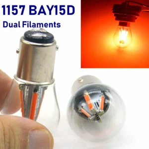 2x BAY15D 1157 380 RED COLOR 4W LED COB BRAKE TAIL LIGHT BULB GLASS COVER 12V - Picture 1 of 12