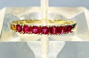 Anillo redondo de oro amarillo de 14k rubí brillante talla 6,25 - Imagen 1 de 8