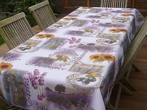 Tablecloth Provence 150x240 cm Cream Lavender motifs France Easy-care - Picture 1 of 3