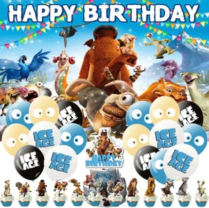 Ice Age Birthday Decor Party Supplies Set Balloons Cake Toppers Banner Kids - Picture 1 of 7