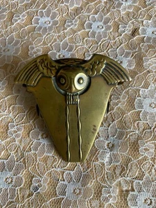 Antique Art Deco Style Brass Flying Owl Paper Clip - Picture 1 of 2