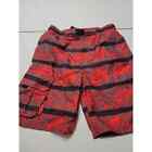 Orageous Boys 10-12 Swim Trunk Shorts Red Signature Print Pocket Mesh Pull On