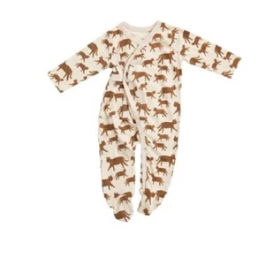 Creative Co-op - Cotton Footed Baby Bodysuit with Leopards 9-12mo - DF5747A - Picture 1 of 2