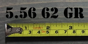 5.56 62 GR Sticker Decal 3.5" Ammo Can Box Label Black Ammunition Case DIE CUT - Foto 1 di 1