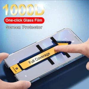 Screen Protector Full Tempered Glass Easy Fit Tool For iPhone 15 14 13 12Pro Max - Photo 1 sur 14