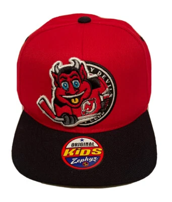 Zephyr NHL New Jersey Devils "PopUp" Youth Flat bill SnapBack Hat BRAND NWT - Image 1 of 4