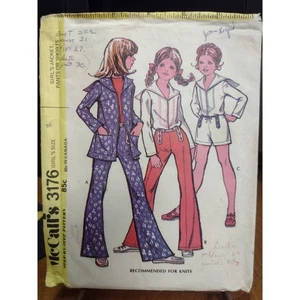 Chaqueta, pantalón o pantalón corto vintage McCall's patrón 3176 para niñas talla 7 (1972) - Imagen 1 de 2