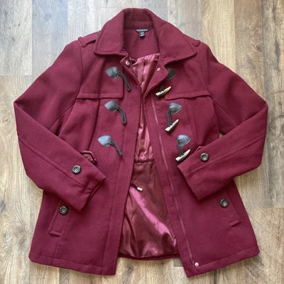 Jaqueta de inverno feminina GEORGE com botões vermelha tamanho 0-2 xs xch poliéster/rayon - Imagem 1 de 4