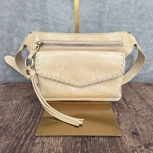Bolso Cinturón HOBO Brae Cuero Tostado Claro Punto de Látigo Riñonera Borla de Cadera Boho - Imagen 1 de 16