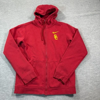 Nike USC Sudadera con Capucha Para Hombre Pequeña Roja Cremallera Completa Troyanos Polar Equipo Atlético Universitario Foto 1 de 4