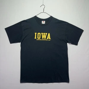 VTG Nike Team Iowa Hawkeyes Basketball Shirt - Black - Double Sided - Mens XL - Picture 1 of 7