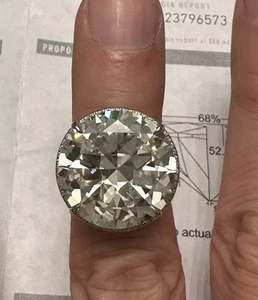 $1,000,000 GIA 19.79ct Natural Old Cut Round Diamond Platinum Engagement Ring 6 - Picture 1 of 11