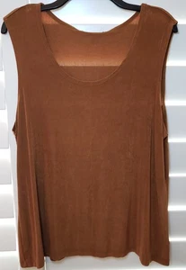 Ladies COLDWATER CREEK Rust No Wrinkle Travel Tank Top w stretch, Plus 1X - Picture 1 of 1