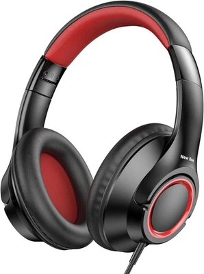 NEW BEE Kinder Kopfhörer On Ear mit Kabel 3,5mm faltbar verstellbar Schule schwarz