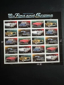 Scott #4353-4357 50s Fins & Crome Pane of 20 42¢ Stamps (2008) - Picture 1 of 1